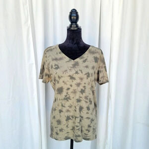 Women's Victoria's Secret PINK T-shirt Green Acid Wash Sleep Pajama Top sz L